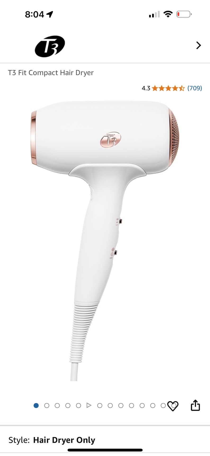 T3 Fit Compact Hair Dryer