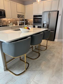 3 Leather Bar/Counter Stools