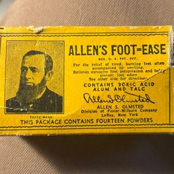 RARE : Allen’s Foot-Ease Packaging WITH product Inside. 