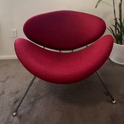  Mid Century Modern Red Lounge Chair