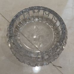 Cut Crystal Glass Tray / Ashtray / Candy Dish