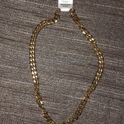 18 Inch 9mm Curb Link 18k Gold Plated Chain For Men