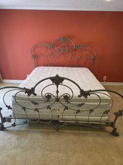 Wrought iron king bed frame