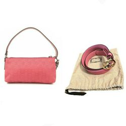 Vintage Coral Mini Gucci Pouchette Bag & Gucci Belt With Dust Bag Bundle