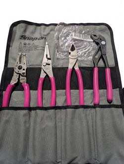NEW Sealed Snap-on 4-Piece "Pliers To Go" Set - Electric Pink (PL4TGKB1EP)