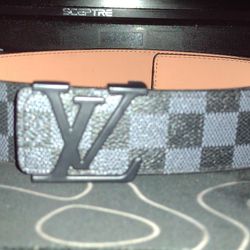 Black Checkered Louis Vuitton Belt Size 105cm