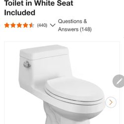 Colony 1-Piece 1.28 GPF Single Flush Elongated Toilet in White Seat Included