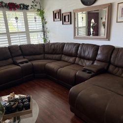 Couch 5 Pcs With Recliner Leather 