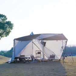 MOBI GARDEN Glamping Tent Camping Pyramid Tent four-six Person Waterproof Stove Jack