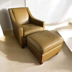 Leather Chair & Ottoman Robb & Stucky 