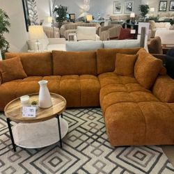 Orange Sectional Sofa New 🛋 Couch Modern Mushroom 