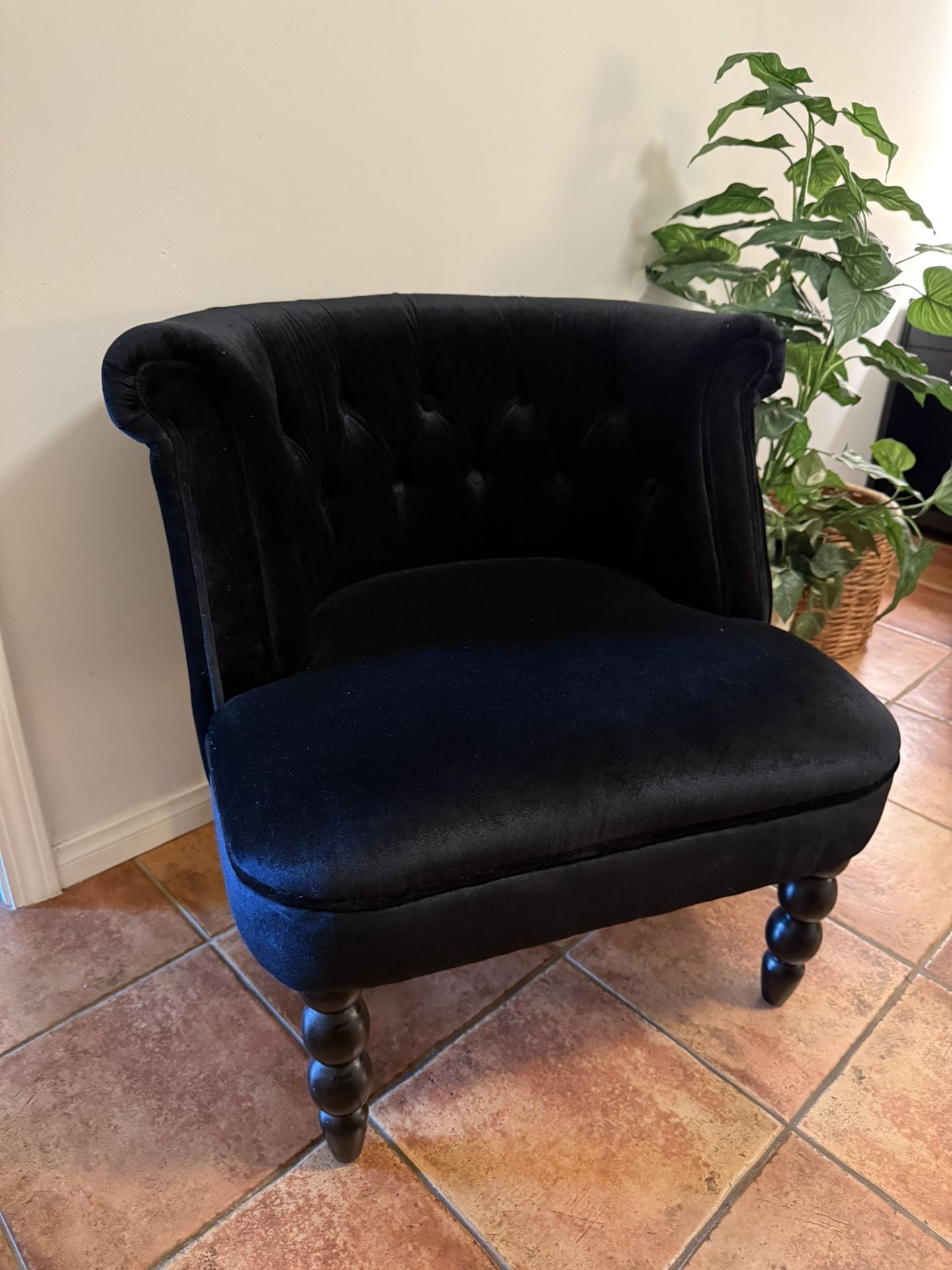Fancy, Black, Velvety Soft Chair