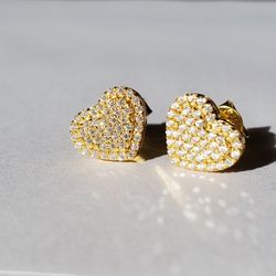 Heart Shape Moissanite Cluster Earrings 925 Sterling Silver