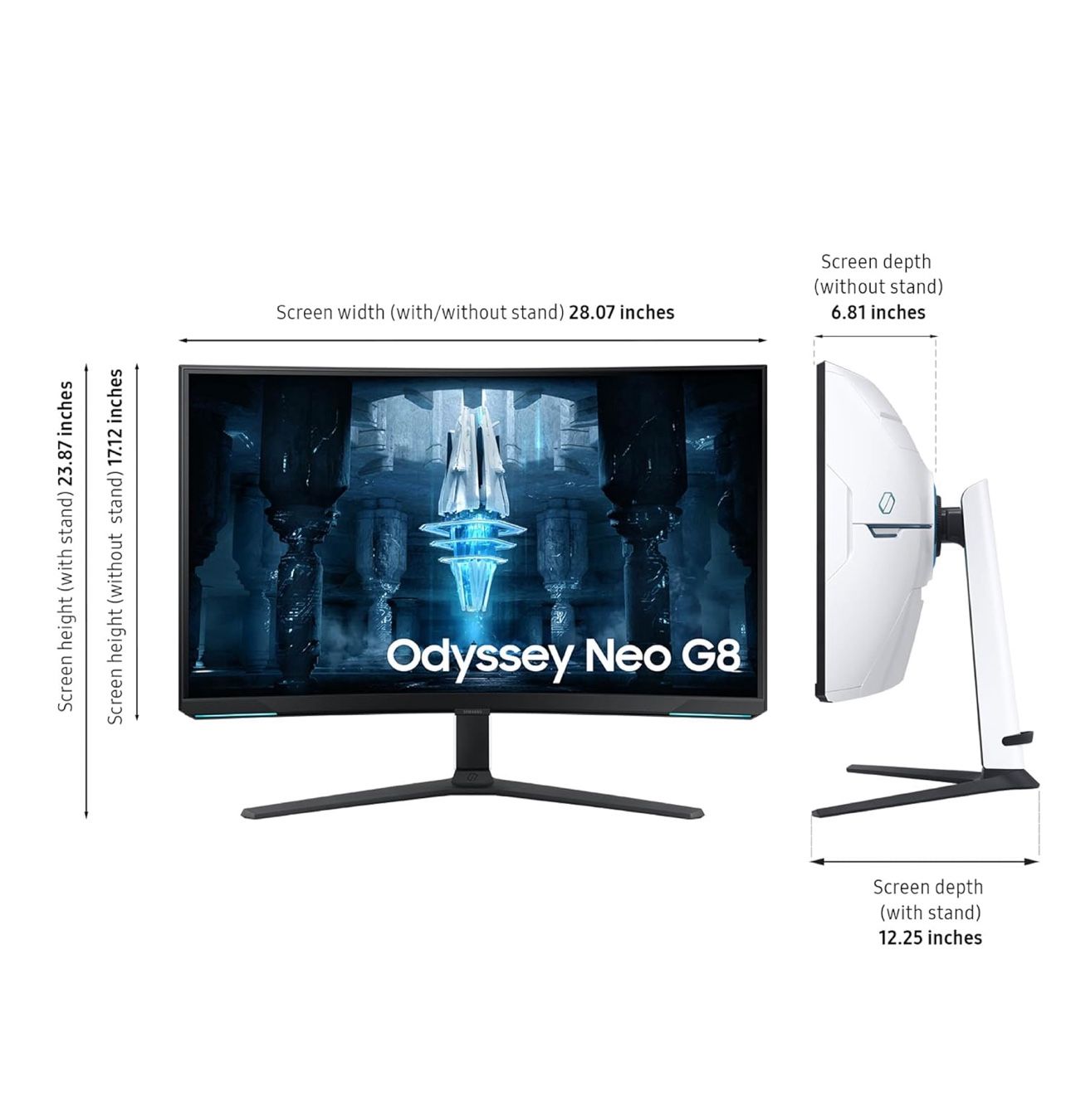 Samsung 32" Odyssey Neo G8 (G85NB) 4K UHD 240Hz G-Sync 1000R Curved Gaming Monitor.