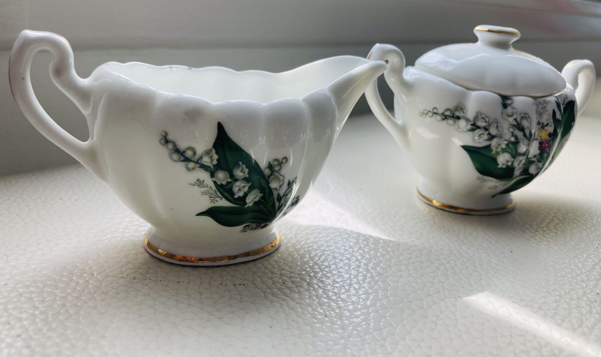 Royal Dover bone china creamer and sugar set