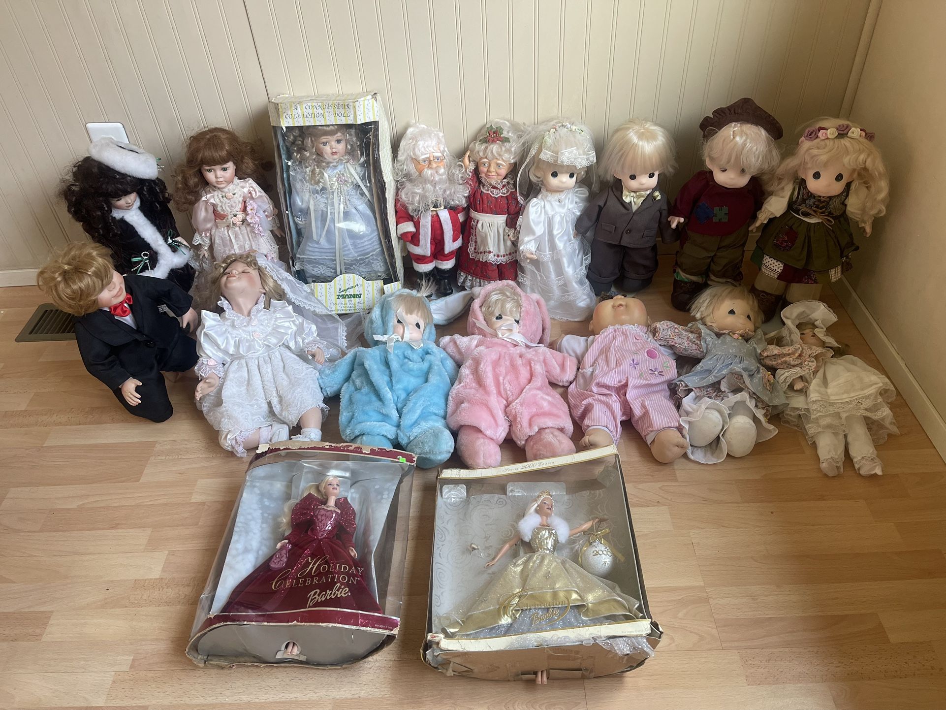 Precious Moments Dolls Lot Plus Barbie Dolls