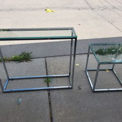 Glass Console And Side Table 