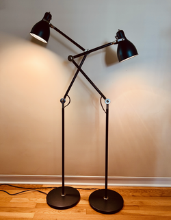 Pair of IKEA ARÖD Industrial Floor Lamps – Discontinued Dark Gray Anthracite