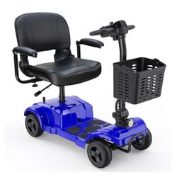 ENGWE Folding 4 Wheel Mobility Scooter,15 Mile Long Range, 250W Electric Powered Mobile Wheelchair for Seniors Adult with Detachable Basket, Front Lig