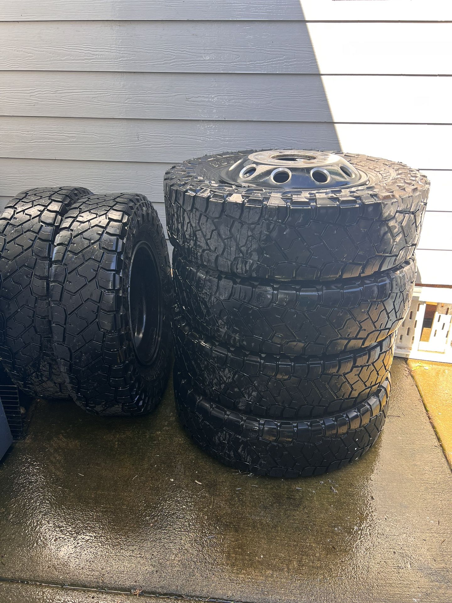 Ram 3500 Dually wheels and tires and spacers LT 255/80/R17 Toyo Open Country R/T Trail