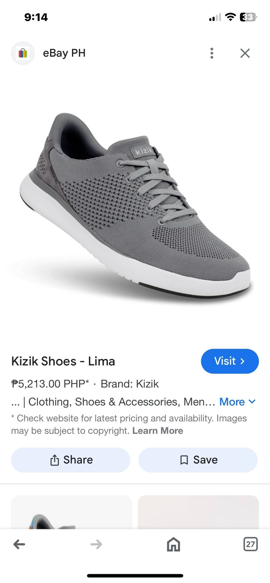 Kizik Sneakers Women’s 7.5 Men’s 6.5