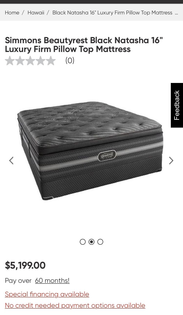 Beautyrest black natasha King pillowtop mattress set