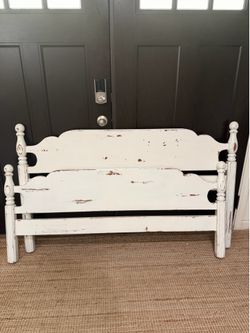 Shabby headboard and footboard