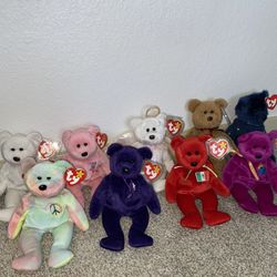 Ty Beanie Babies Bear Collection Lot Of 9  Bears 