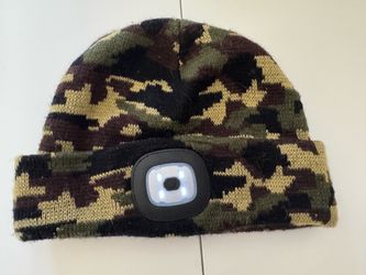 Youth Size Camouflage Headlamp Beanie