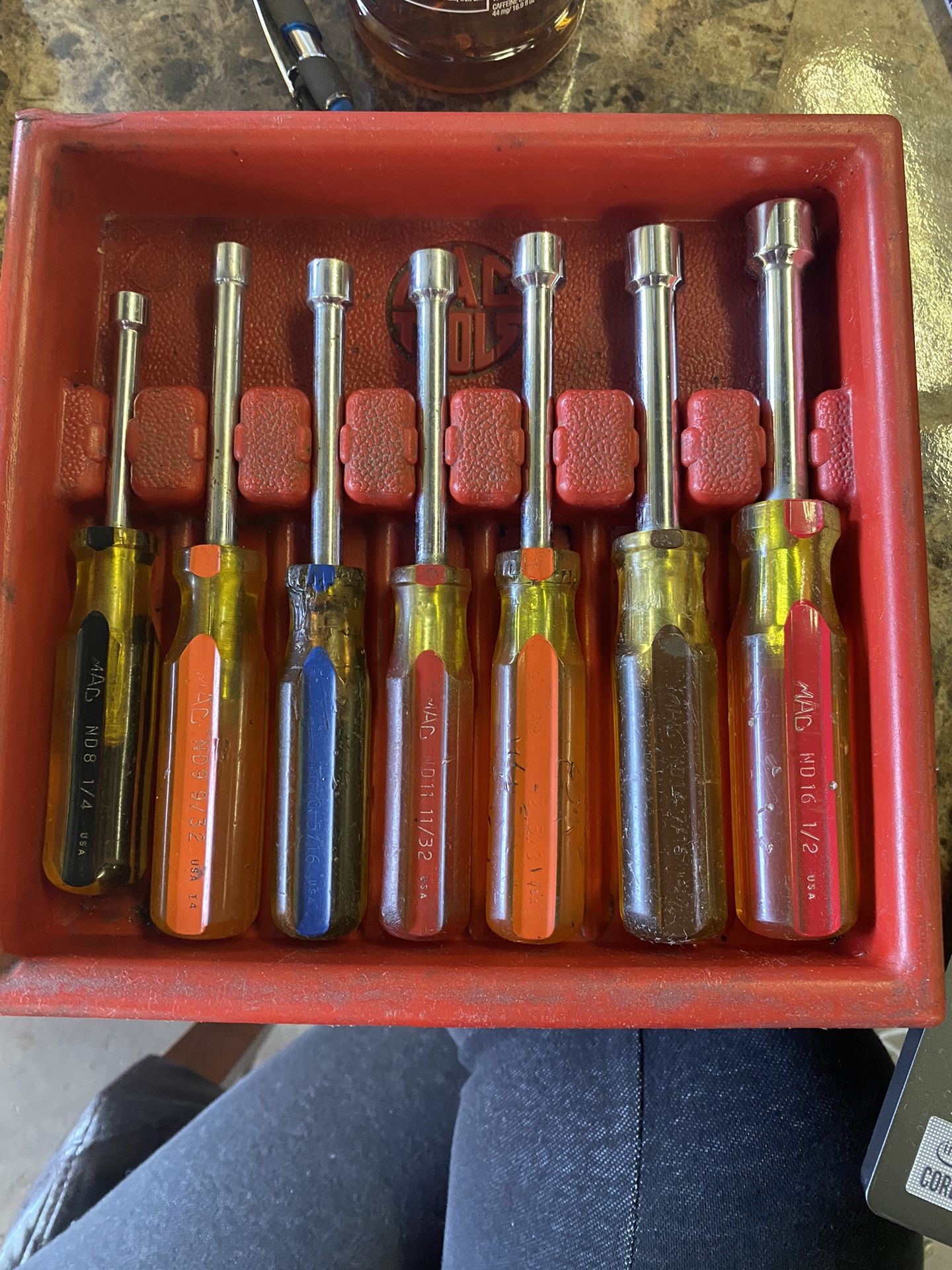 Vintage MAC Tools Standard Nut Driver Set 7 Pc