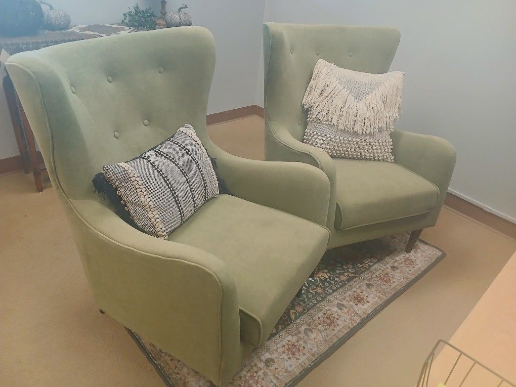 Wayfair Green Wingback Accent Chair