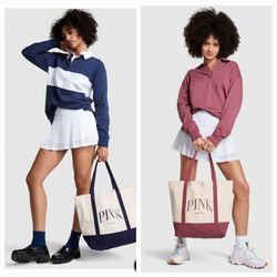 New Victoria Secret Pink Large Canvas Totes $40 Each