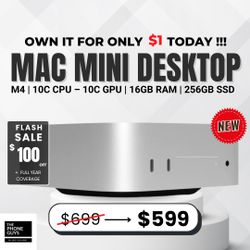 💻 Mac mini M4 (2024) – ¡Solo $599 o $1 de Entrada! Ahorra $100 + Garantía de 1 Año 🔥