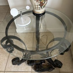 Two Round End Tables 