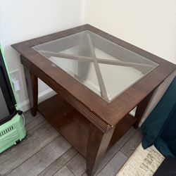 Brown Wood End Table