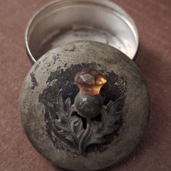 Antique Victor Silver Company Silver Plate Trinket Jewelry Victorian Scottish Silver Trinket c1880 Or Early 20th Century, Floral Motif Lid  