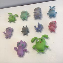 Lot Of 10 Ugly Dolls Mini Action Figures Flocked Fuzzy Toy 2018 Hasbro