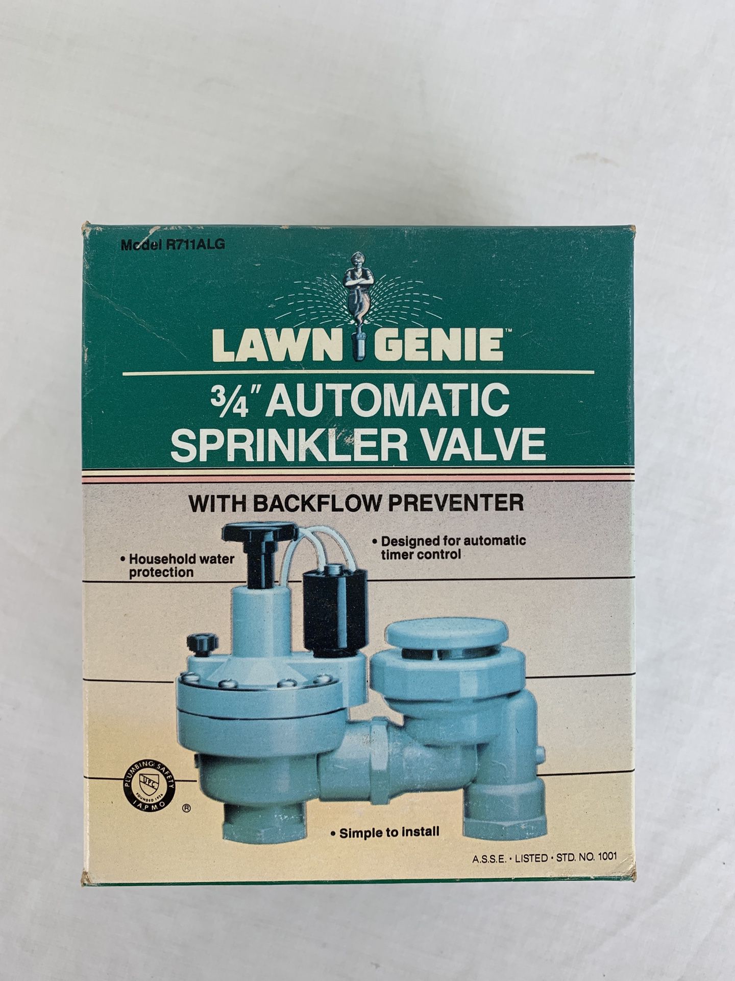 Lawn Genie 3/4” lawn sprinkler valve, model R711ALG, new never used