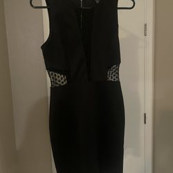Black cocktail Dress W/ Cutouts On Side And Front 