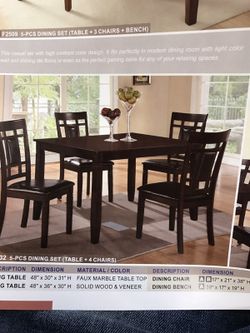 5pc Dinning table set