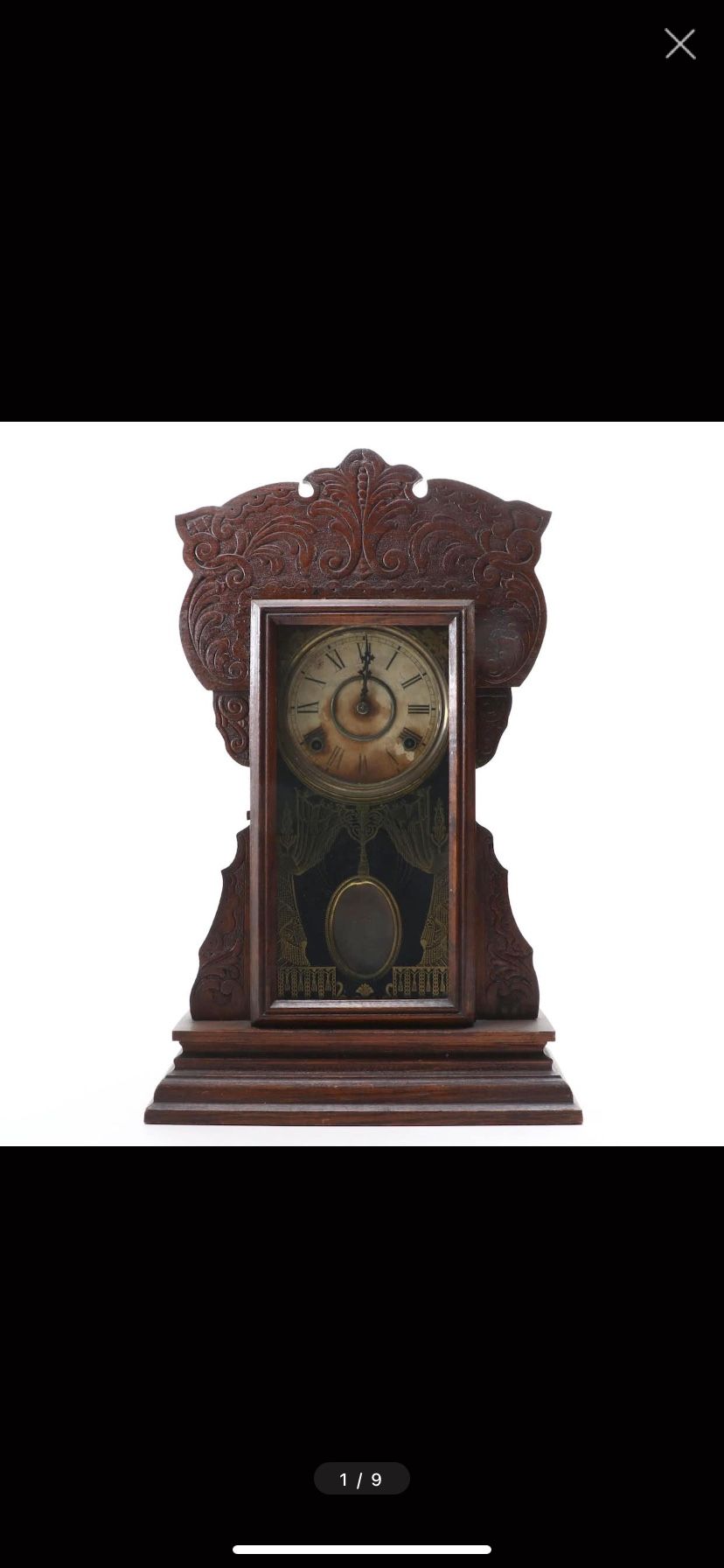 Antique Victorian Walnut 8 Day Clock Gilbert Clock Co. Late 19 Th Century