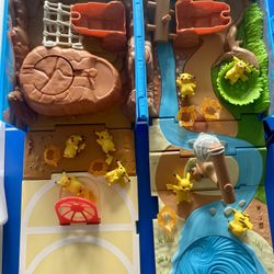 POKEMON Blue Backpack Play Set Carry Case Fold Out Complete