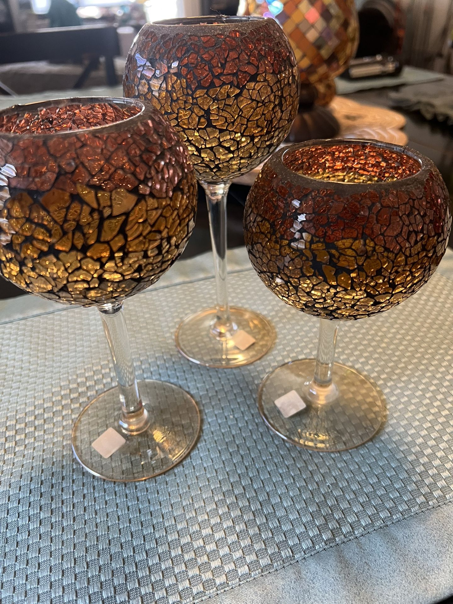 PartyLite Mosaic Tea light Holder Trio