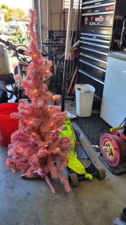 Pink Artificial Christmas Tree with Lights