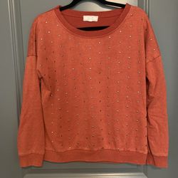 Orange studded sweatshirt by Pink Rose size Medium
