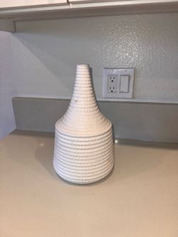 White Textured Ceramic Vase