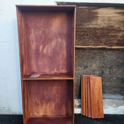 Tall Vintage Wooden Bookcase 