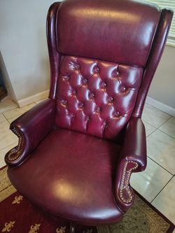 Burgundy Tufted Executive / Library Chair – $275