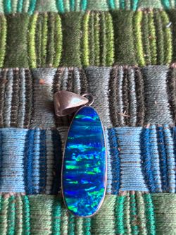 Sterling silver Australian opal pendant