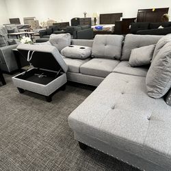 Sofa Sectional Set W/cup Holders 